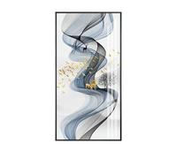 LVYUDS Cache Compteur Electrique Mural Moderne Toile à L'huile, Cache Tableau Electrique Silencieux Gauche Porte Coulissante étanche Couvercle de Protection Maison Extérieur(XXL,Black-Oil canvas model