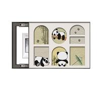 LVYUDS Cache Compteur Electrique Mural Pas de Perforation Dessin Animé Cache Tableau Electrique Style Chinois Pendaison Peinture Restaurant Entrée Couloir(XXL,Black frame moves right 2-B)