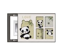 LVYUDS Cache Compteur Electrique Mural Pas de Perforation Dessin Animé Cache Tableau Electrique Style Chinois Pendaison Peinture Restaurant Entrée Couloir(XXL,Black frame moves right 2-D)