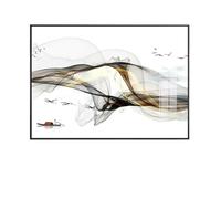 LVYUDS Cache Compteur Electrique Pas de Perforation Style Chinois Cache Tableau Electrique Cadre Noir Anti-Poussière étanche Protéger Meubles Maison Essentiel(Black-Left pull,40 * 30CM_BOAT C)