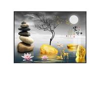 LVYUDS Cache Compteur Electrique Pas de Perforation Style Chinois Cache Tableau Electrique Cadre Noir Anti-Poussière étanche Protéger Meubles Maison Essentiel(Black-Flip cover,40 * 30CM_DEER B)