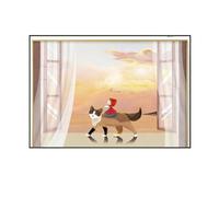 LVYUDS Dessin Animé Animal Cache Compteur Electrique Mural Cadre Noir Rabat Cache Tableau Electrique étude Couloir Suspendu Peinture Cadeau pour Nouvelle Maison(XXL,Black frame flip model-17)