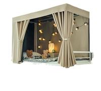 LVYUDS Étudiants Rideaux De Lit Superposé Protection De L'intimité Ciel De Lit Anti-Poussière Insonorisants Rideau Occultant pour Lit pour Toutes Les Saisons(Curtain*1,Beige_1.5M)