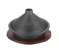 LVYUDS Fonte Tajine Pot Marocain avec Plateau, Antiadhésif Tajine avec Conique Couvercle Compatible avec Induction Cuisinier Gaz Cuisine Essentiel(Size:28)