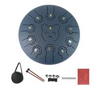 LVYUDS Handpan Professionnel for Adultes, 10 Inch Ensemble de à Avec Motifs D'ours Et de Griffes D'ours, Tongue Drum En Acier à Percussion Mignon(A)
