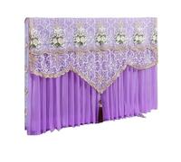 LVYUDS Housse écran TV Chambre à Coucher Anti-Poussière Protection pour TV Couverture Intégrale Extensible Antidérapant Protections écrans TV Dentelle pour Surfaces Plates(Purple,42 inches)
