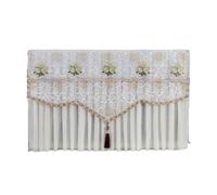 LVYUDS Housse écran TV Chambre à Coucher Anti-Poussière Protection pour TV Couverture Intégrale Extensible Antidérapant Protections écrans TV Dentelle pour Surfaces Plates(Beige,43 inches)