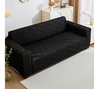 LVYUDS Imperméable Protege Canape Anti-Griffures De Chat Tout Compris Canapé Modulable Housse De Canapé élasticité pour L'été, Antidérapant Couvre Canapé pour Bureau(Noir,190-230cm)