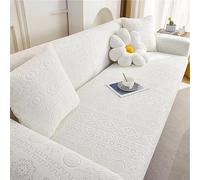 LVYUDS Maison De Location Housse De Canapé d'angle Anti-Poussière Antidérapant Protege Canape Extensibles 360° Tout Compris Couvre Canapé Lavables Adaptées Aux Animaux(145-185cm,A-White)
