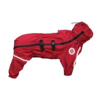 LVYUDS Manteaux Imperméables pour Chiens pour Moyen Grand Chiens, Réfléchissant 4 Pattes Encapuchonné Imperméable Chien, Ajustable Cordon de Serrage pour Pluvieux Jours de Neige(Color:Rouge,Size:L)