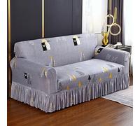 LVYUDS Milk Shreds Couvre Canapé élasticité Tout Compris Housse De Canapé pour Chiens Toutes Saisons Protege Canape Anti-Poussière Antidérapant pour Salon(90-140cm,F)