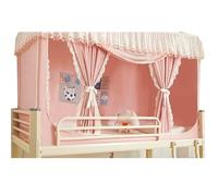 LVYUDS Moustiquaire Rideaux De Lit Superposé pour Le Bas Le Haut Rideau Occultant pour Lit Enceinte Complète Cabane Anti-Poussière pour étudiants Simple(80 cm (Top) Bracket,Pink)