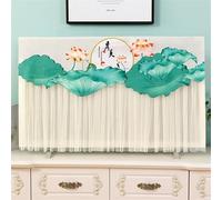 LVYUDS Murale Housse écran TV Couverture Intégrale Extensible Protection pour TV Anti-Poussière Antidérapant Protections écrans TV Pas Besoin De La Retirer Dentelle(70inch,Lotus Leaf)