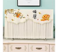 LVYUDS Murale Housse écran TV Couverture Intégrale Extensible Protection pour TV Anti-Poussière Antidérapant Protections écrans TV Pas Besoin De La Retirer Dentelle(42inch,Persimmon)