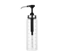 LVYUDS Quantitatif Presse Distributeur Sirop 300/500ml avec Gradué, Verre Distributeur de Miel Accès Facile Cuisine Magasin de Desserts Pot a Miel Sceller Fraîcheur Confiture(500ml-Black)