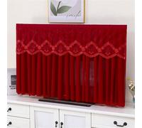 LVYUDS Salons Protection pour TV Dentelle Décoration Protections écrans TV Couverture Intégrale Pas Besoin De Retirer Housse écran TV Anti-Poussière Antidérapant Extensible(40inch,Red C)
