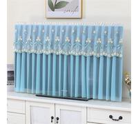 LVYUDS Salons Protection pour TV Dentelle Décoration Protections écrans TV Couverture Intégrale Pas Besoin De Retirer Housse écran TV Anti-Poussière Antidérapant Extensible(40inch,Blue A)