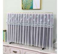 LVYUDS Salons Protection pour TV Dentelle Décoration Protections écrans TV Couverture Intégrale Pas Besoin De Retirer Housse écran TV Anti-Poussière Antidérapant Extensible(40inch,White G)