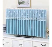 LVYUDS Salons Protection pour TV Dentelle Décoration Protections écrans TV Couverture Intégrale Pas Besoin De Retirer Housse écran TV Anti-Poussière Antidérapant Extensible(32inch,Blue B)