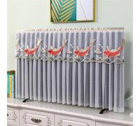 LVYUDS Salons Protection pour TV Dentelle Décoration Protections écrans TV Couverture Intégrale Pas Besoin De Retirer Housse écran TV Anti-Poussière Antidérapant Extensible(50inch,White H)