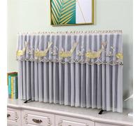 LVYUDS Salons Protection pour TV Dentelle Décoration Protections écrans TV Couverture Intégrale Pas Besoin De Retirer Housse écran TV Anti-Poussière Antidérapant Extensible(75inch,White I)