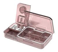 LVYUDS Scellé étanche à L'humidité 3 en 1 Ecrase Medicament Poudre Fine Coupe Comprimé Lame Tranchante Coupe Medicaments Précis Moitié Vitamines pour la Randonnée(Brown)