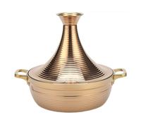 LVYUDS Tajine Induction Marocain pour Cuisson Trois Couches de Acier avec Conique Couvercle Approprié pour Hôtel, Restaurant et Maison Utiliser(Color:Gold,Size:32cm)
