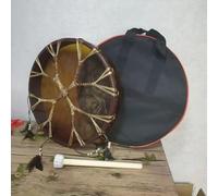 LVYUDS Tambour Chamanique avec Baguettes de Batterie Sac de Tambour Guérison par la Musique, Tambour à Main Alchimie Peau de Mouton Voix Basse Tambour Amérindien Méditation Yoga(50cm,Branches)
