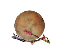 LVYUDS Tambour de Buffle Double Rangée Roseau en Cuivre avec Baguettes Percussion Tambour Chamanique Alchimie Tambour à Main, Guérisseur de Son Spirituel Méditation Réflexion(43cm,2-piece set)