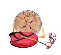 LVYUDS Tambour de Buffle Double Rangée Roseau en Cuivre avec Baguettes Percussion Tambour Chamanique Alchimie Tambour à Main, Guérisseur de Son Spirituel Méditation Réflexion(50cm,3-piece set)