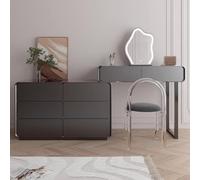 LVYWEX Coiffeuse, avec Beaucoup De Rangement Et Tiroirs Commode Télescopique pour Femme Noir(Six Drawer Cabinet)