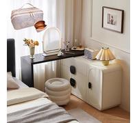 LVYWEX Coiffeuse, avec Miroir 3 Couleurs éclairage LED et Prise de Courant,avec Grand Espace de Rangement,pour Chambre