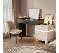 LVYWEX Coiffeuse avec Miroir, avec 5 Tiroirs, avec Grand Espace de Rangement, pour Chambre，avec Tabouret