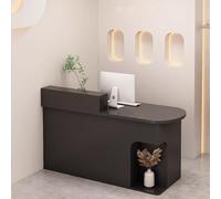 LVYWEX Morden Reception Desk, with Storage Drawers and Open Shelves,for Salons, Boutiques, and Cafes(Black/Right.,51.2")