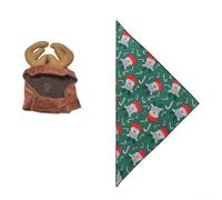 LVYXON Costume d'oie de porche de 58,4 cm avec tenue de renne de Noël, tissu résistant aux intempéries, décoration de vacances pour intérieur ou extérieur, comprend une écharpe et un chapeau