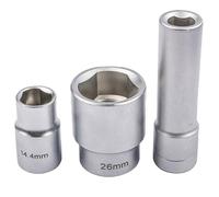 LVYXON Ensemble d'outils à douilles triangulaires pour pompe à injection 1/2 entraînement 3 pièces avec douilles de 14,4 mm 26 mm haute dureté en métal antirouille