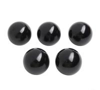 LVYXON Lot de 5 boutons de levier à boule en bakélite noire M5- pour poignée ronde filetée M10 avec insert en cuivre pour machine outil d'impression (M12 x 40)