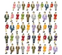 LVYXON Lot de 50 figurines 1:32 pour maquettes assises - Collection de figurines pour modélisme ferroviaire - Bâtiments - Jardin-Verdissement