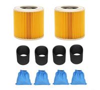 LVYXON Lot de 6 sacs filtrants pour aspirateur Karcher MV1 MV2 WD1 WD2 WD3 Series, filtre HEPA et sac de rechange en textile, filtration efficace, installation facile