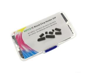 LVYXON Lot de 66 supports de puce IC 8 spécifications 6P-28P adaptateur de douille pour PCB, soudure, test de projet de platine d'expérience, boîtier en plastique de stockage de composants
