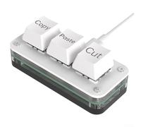 LVYXON Mini clavier programmable 3 touches RVB commutables à chaud, raccourcis personnalisés, matériau ABS ergonomique, 10 x 4 x 4 cm, noir ou blanc pour jeux et flux de travail (noir)