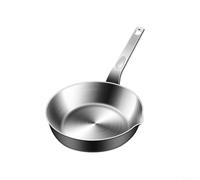 LVYXON Mini poêle à œufs en acier inoxydable 316 avec bec verseur facile Taille compacte pour une portion individuelle Antiadhésive Argenté Pour cuisinières à gaz ou à induction Économie d'espace (S)
