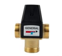 LVYXON Mitigeur thermostatique à 3 voies avec contrôle de la température 35-60 °C DN20 filetage mâle en laiton Protection de sécurité pour l'eau chaude (DN25)