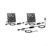LVYXON U03T1225JGX2 Ventilateur de refroidissement USB avec thermostat 0-60 °C - Silencieux à double roulement à billes - pour armoire PC, rack AV, animaux domestiques, terrarium, 80 mm, 120 mm, noir