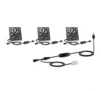 LVYXON U03T1225JGX3 Ventilateur de refroidissement USB silencieux avec thermostat 0-60 °C à double roulement à billes pour PC Rack AV Rack Pet Reptile Terrarium 80 mm 120 mm Noir