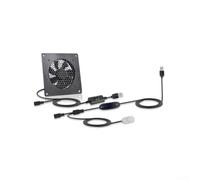 LVYXON Ventilateur de refroidissement USB avec thermostat 0-60 °C - Ventilateur de bureau silencieux à double roulement à billes pour armoire PC, rack AV, reptile et terrarium - 80 mm 120 mm Noir