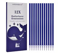 LVZONGXIN 12x mines de rechange effaçables bleues compatibles avec Legami pointe de stylo facile à effacer 0,7 mm, hauteur 13 cm