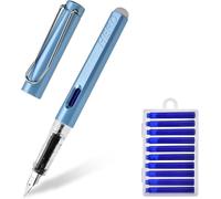 LVZONGXIN Stylo-plume effaçable, plume de calibre F, avec encre bleue effaçable, avec 10 cartouches d'écriture, d'effacement et de correction en une seule (bleu)
