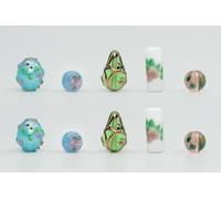 LW 001 Lot de 10 perles de verre tchèques avec fleurs faites à la main