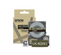 Epson Cartouche d'étiquetage LK-6QWJ compatible LabelWorks LW-C610 24 mm Mat Kaki/Blanc